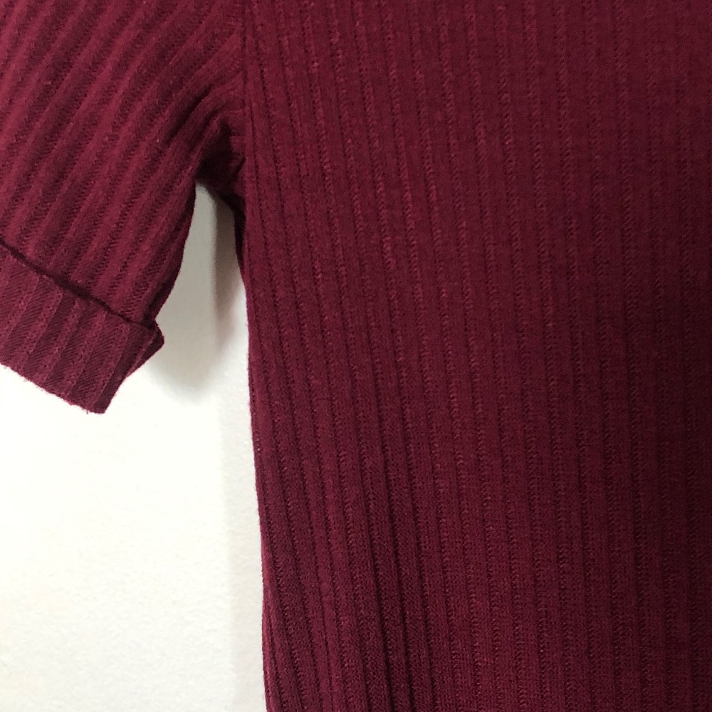 Maroon Ribbed Dress - Picture 3 of 4